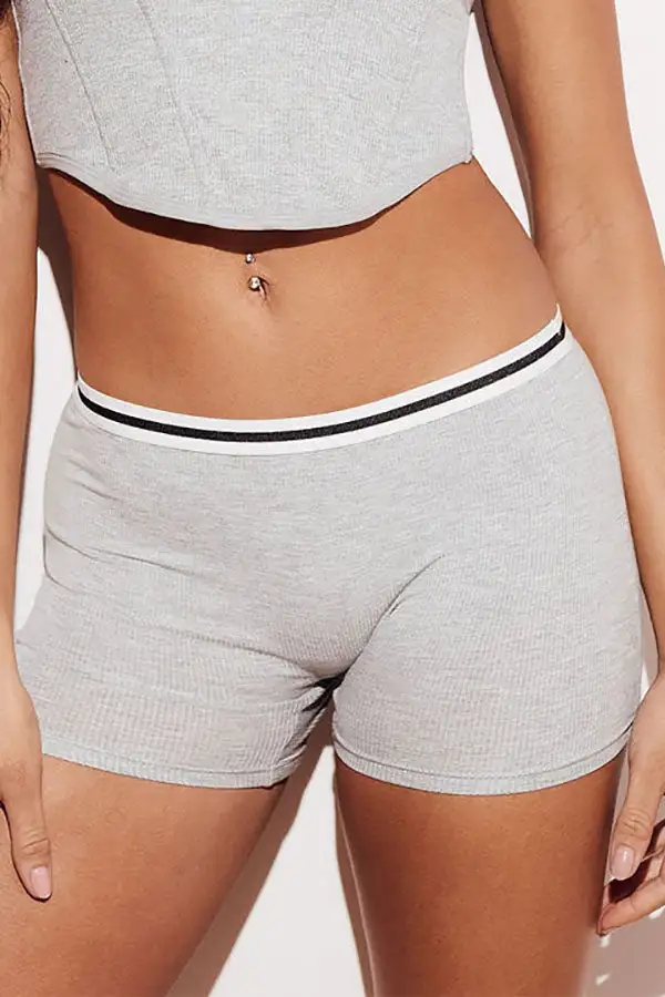Soft Ribbed Stripe Boyshort