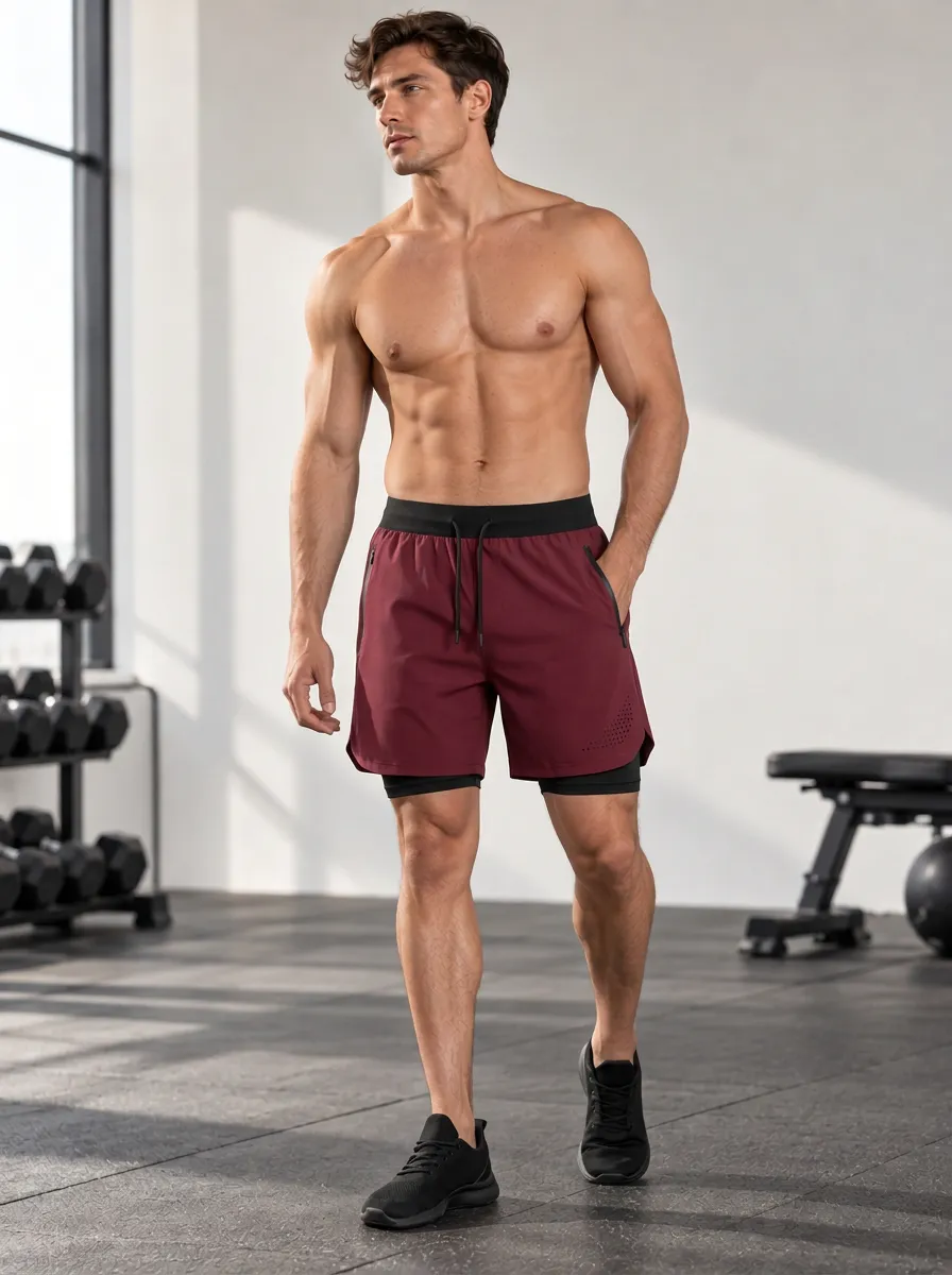 Men's Pace Layered Printed Gym Shorts
