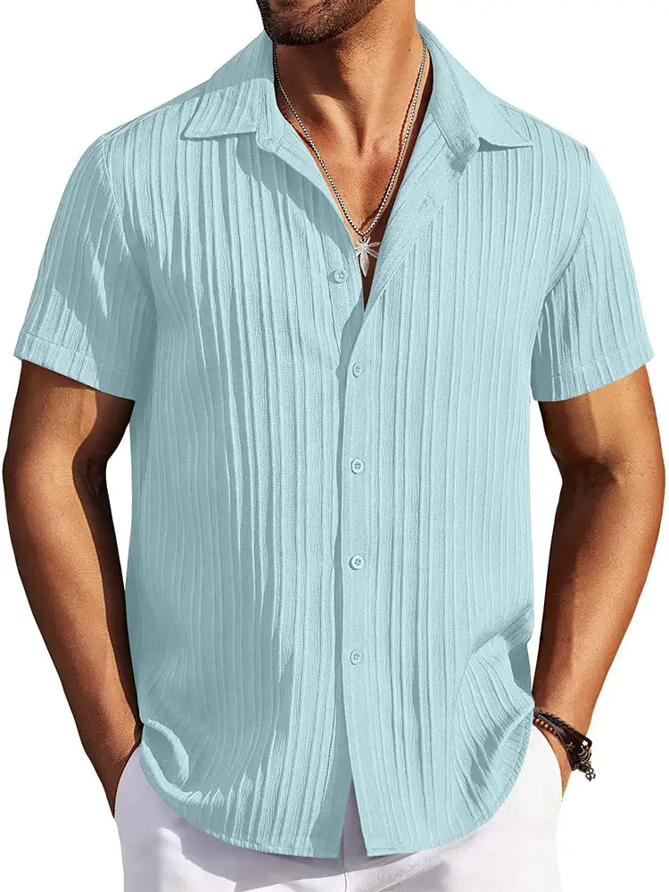 Clean Placket Textured Woven Shirt