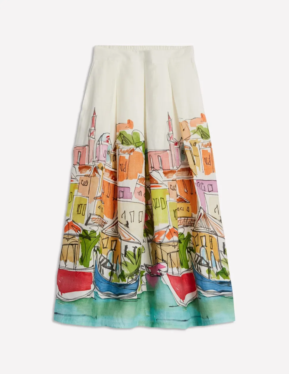 Verity Linen Midi Skirt