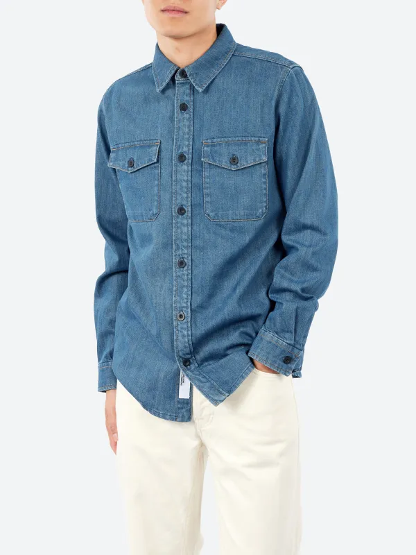 Men's Button Front Chest Pocket Overshirt