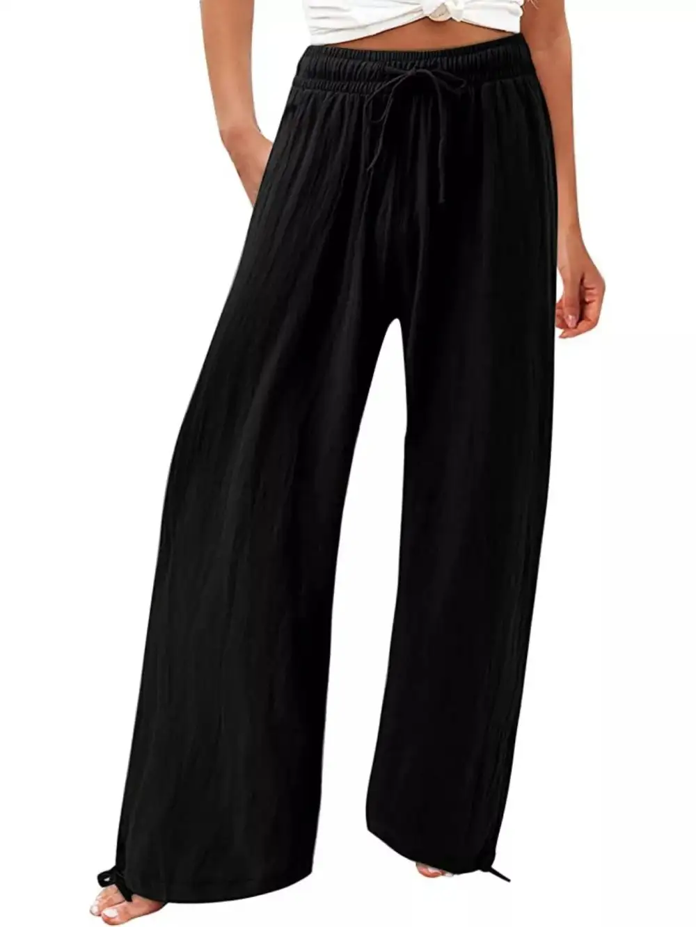 Full Size Wide Leg Pants with Drawstring Waist Plus