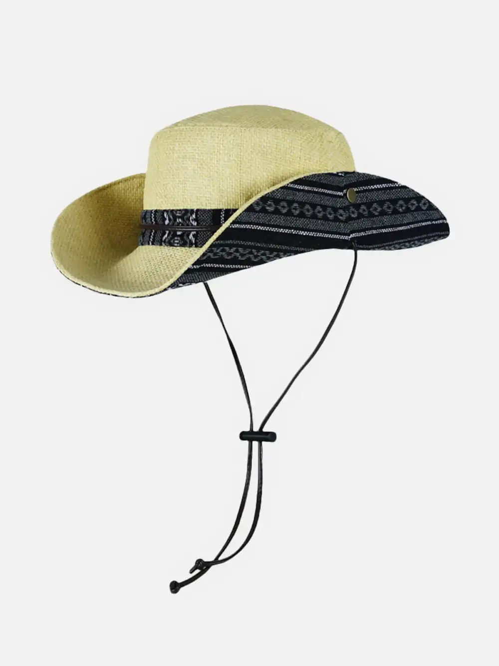 Western Straw Cowboy Hat with Chin Strap