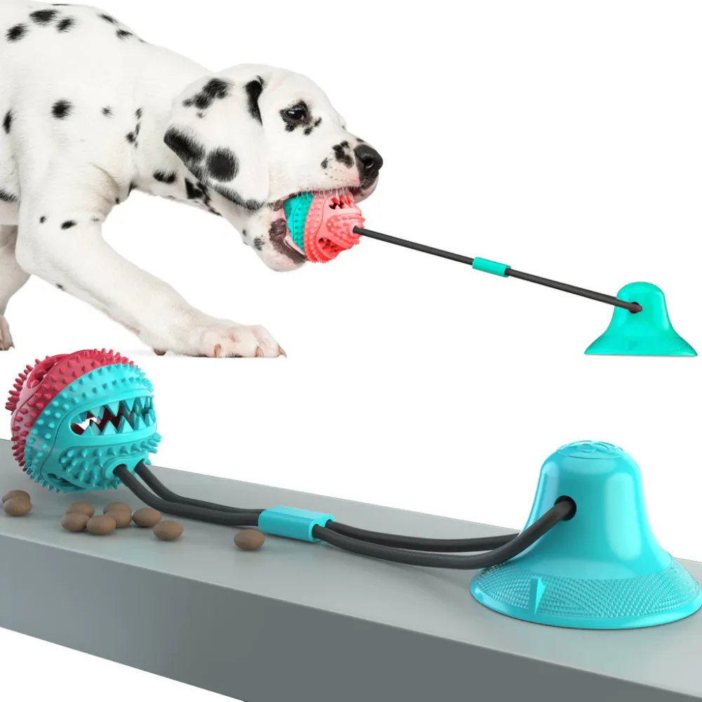 Dental Chew Ball for Dogs - Teeth Cleaning Suction Cup Toy