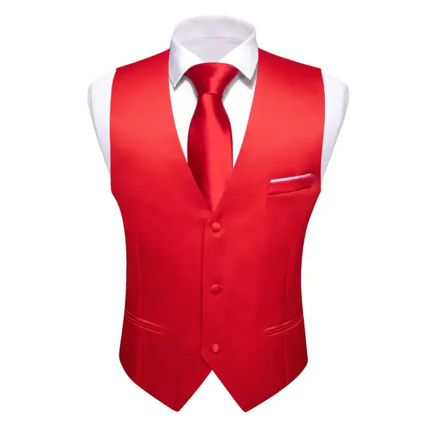 Solid Formal Silk Dress Vest