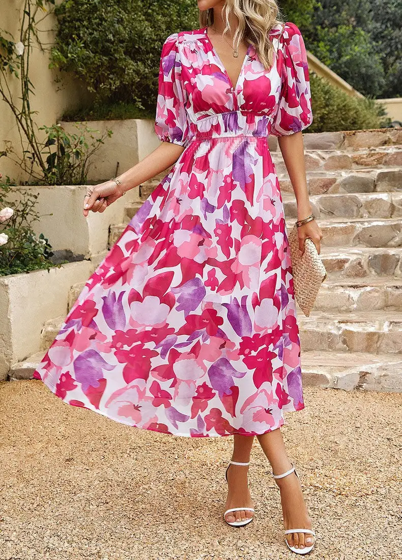 Elena Flowy Floral Midi Dress