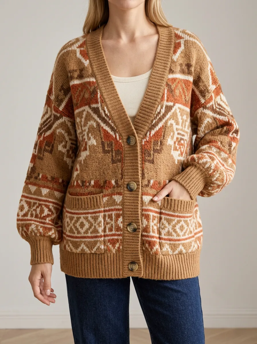 Casual Style V Neck Button Front Women's Everyday Knit Cardigan