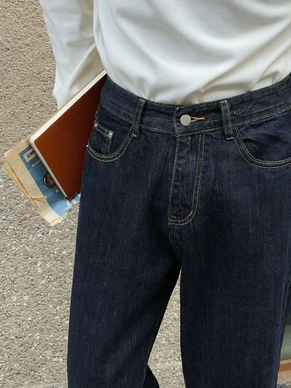 Washed Straight Leg Jeans