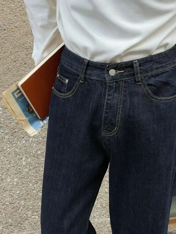 Washed Straight Leg Jeans