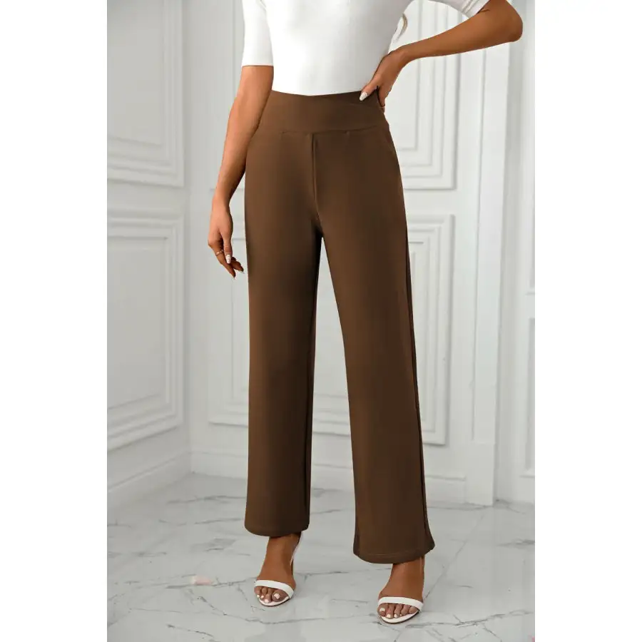High Waist Straight Leg Pants