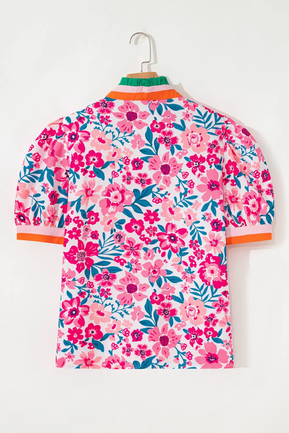 Everyday Striped Floral Short Sleeve Blouse