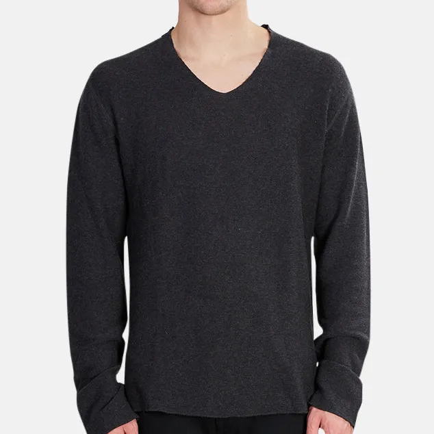 V-Neck Cotton Knit Sweater