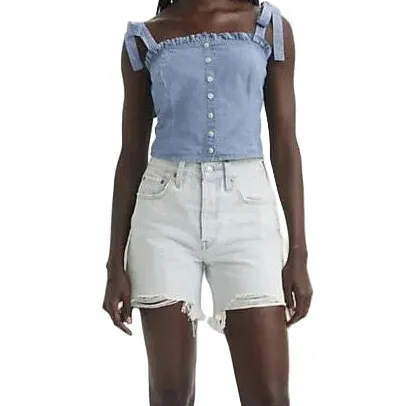 Denim High Rise Shorts