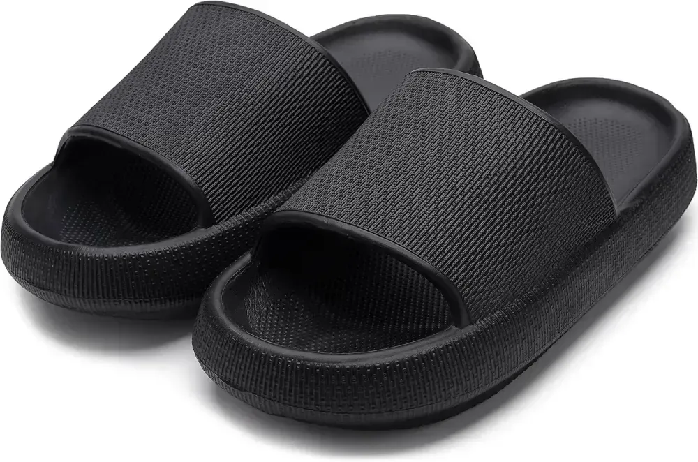 WHITIN Pillow Slippers for Women Non Slip | Cushioned Thick Sole Slides | Quick Drying Bathroom Sandals