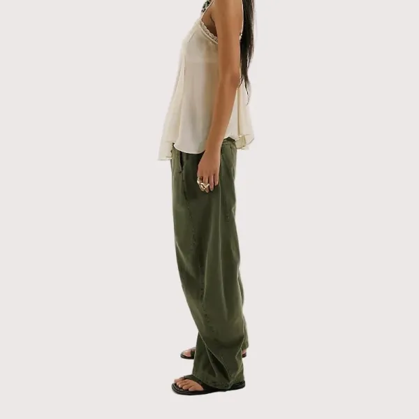 Barrel-Leg Chino Women's Trousers