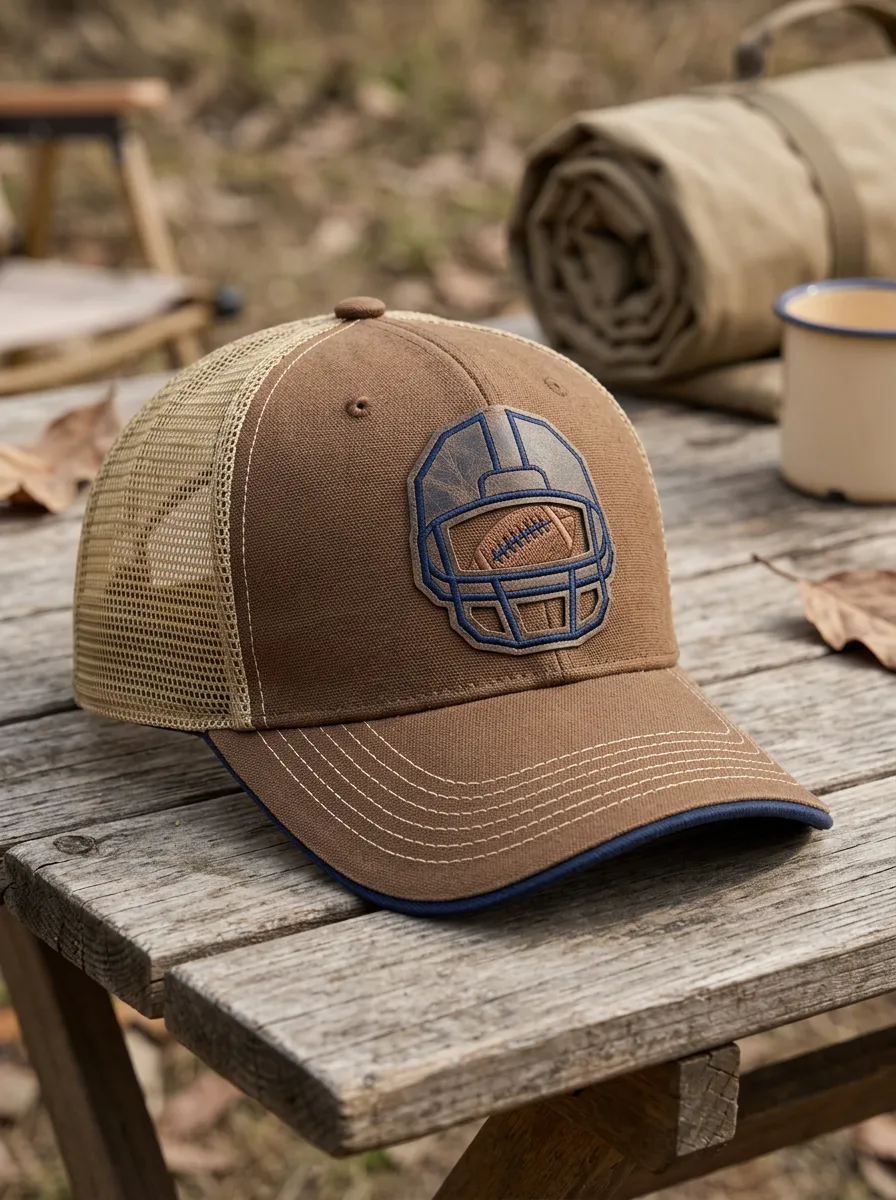Men's Heritage Football Fan Helmet Patch Embroidered Mesh Trucker Cap