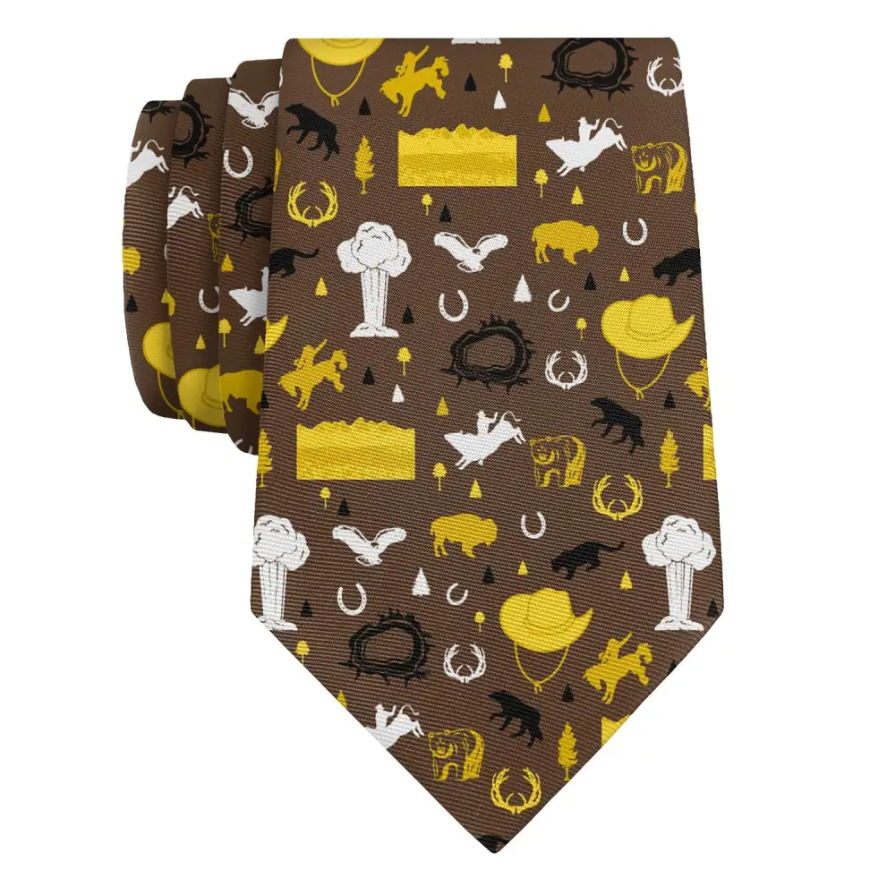 Elegant Heritage Emblem Pattern Necktie