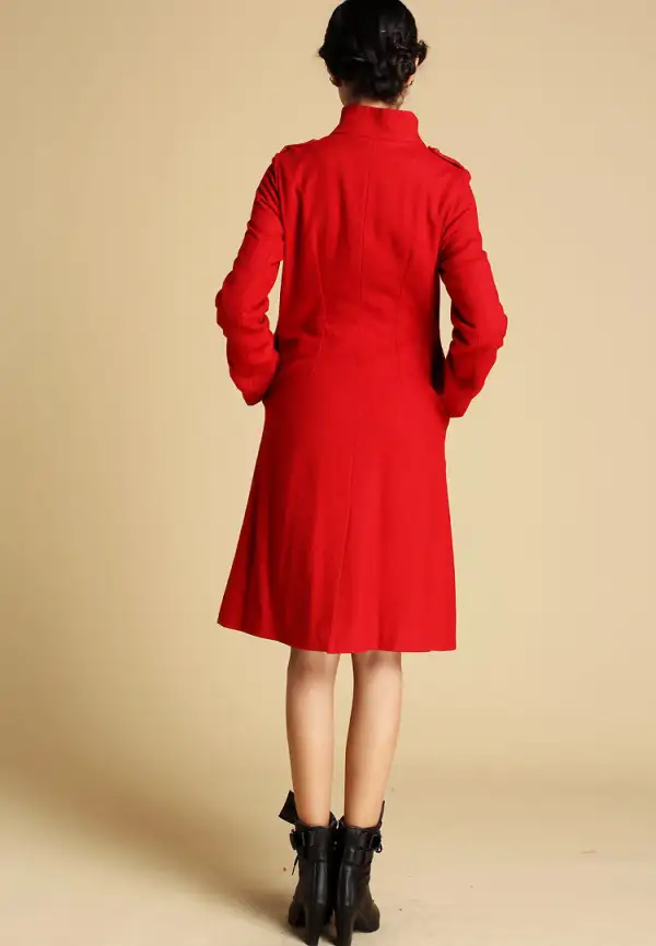 Refined Wool Blend Tailored Pocketed Midi Coat