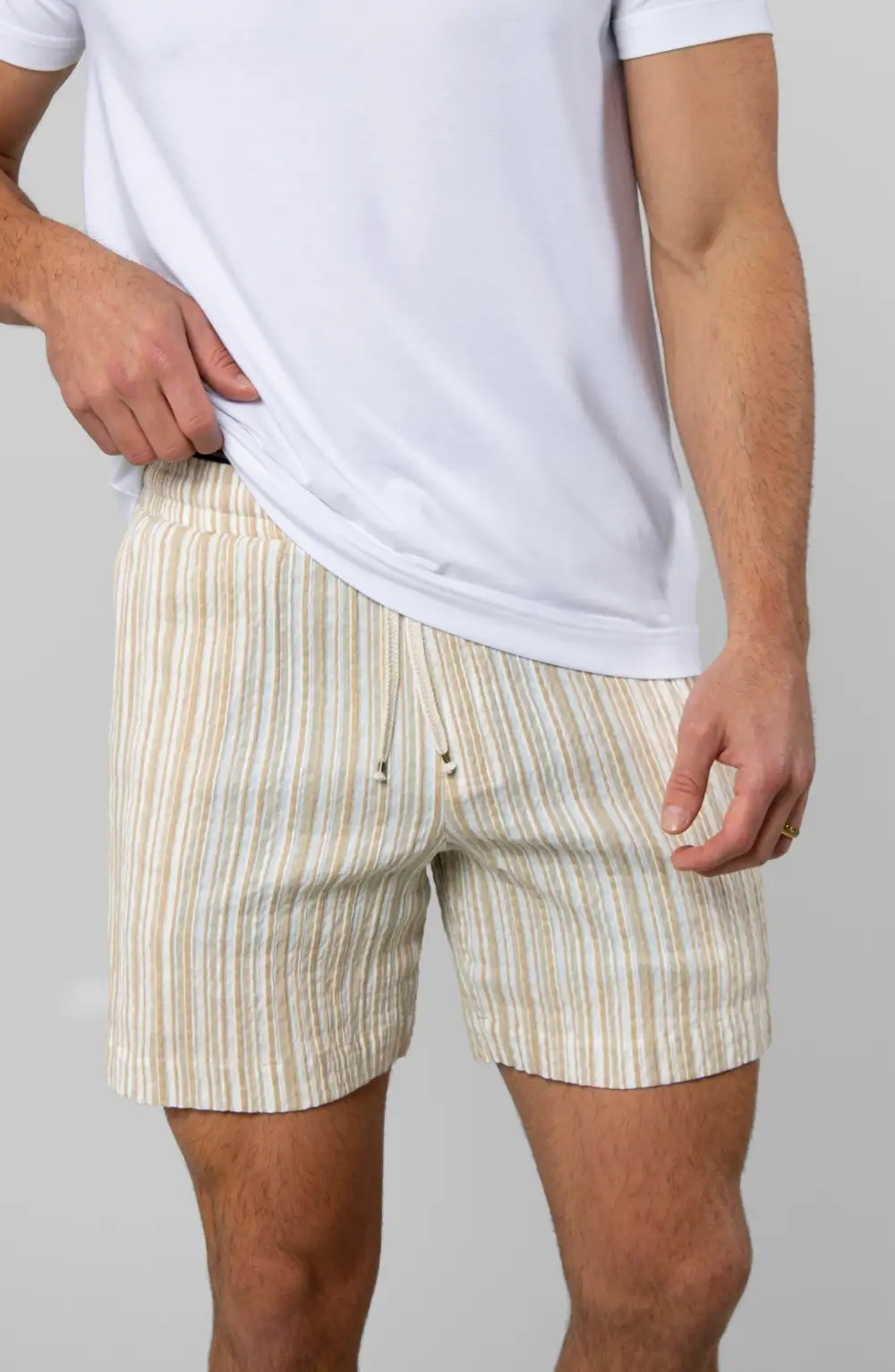 Men's Striped Modal Blend Drawcord Shorts