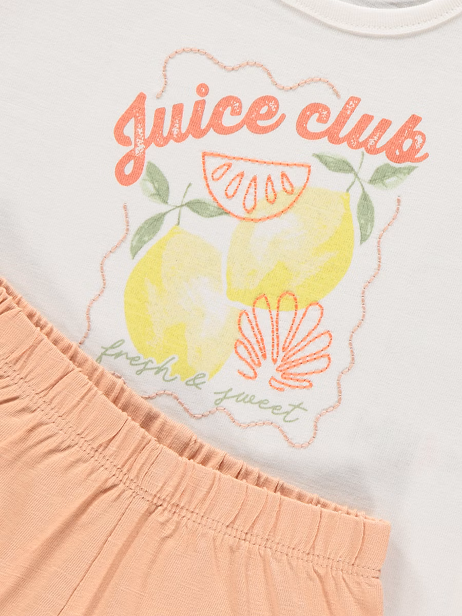 Juice Club T-Shirt and Shorts Outfit detail 1