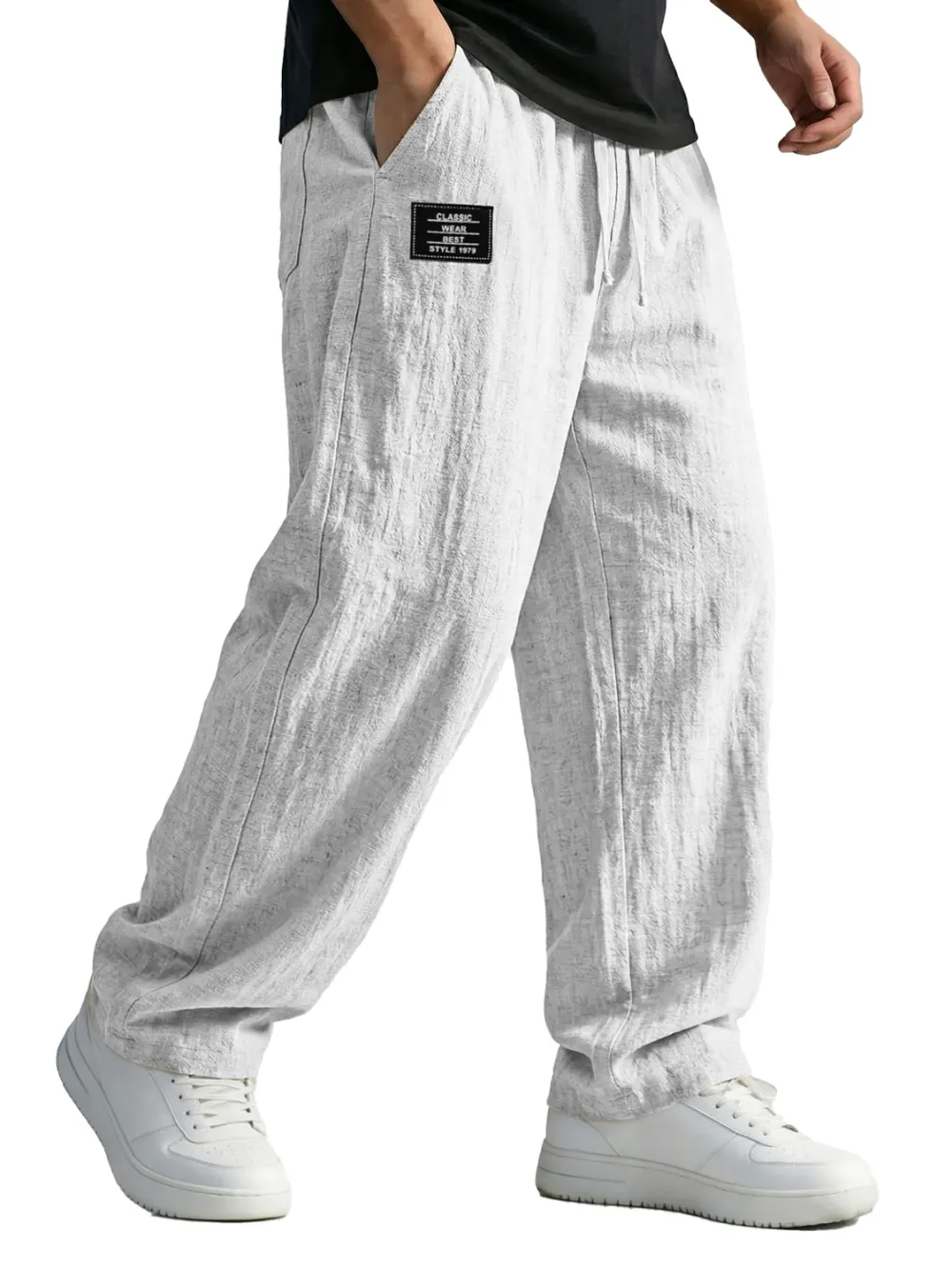 Cotton Linen Seamed Detail Trousers
