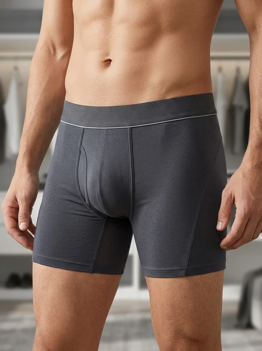 Streamlined Performance Athletic Casual Look Men's Boxer Briefs