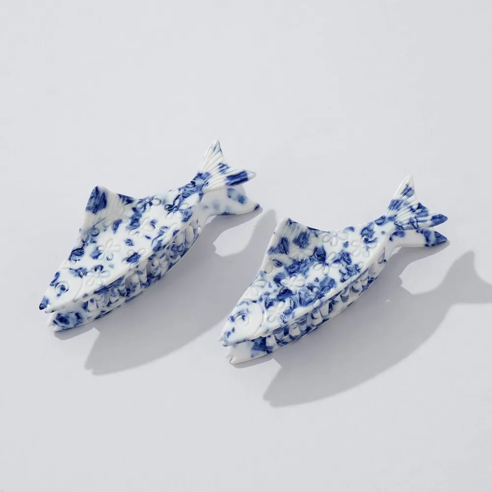 Floral Fish Claw Clip