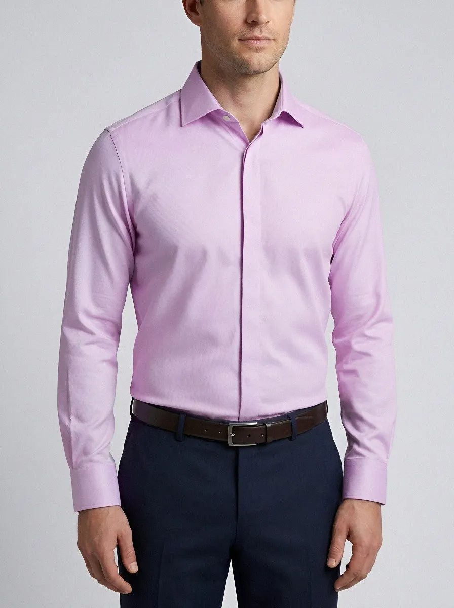 Men's Light Blue Micro-Texture Dress Shirt