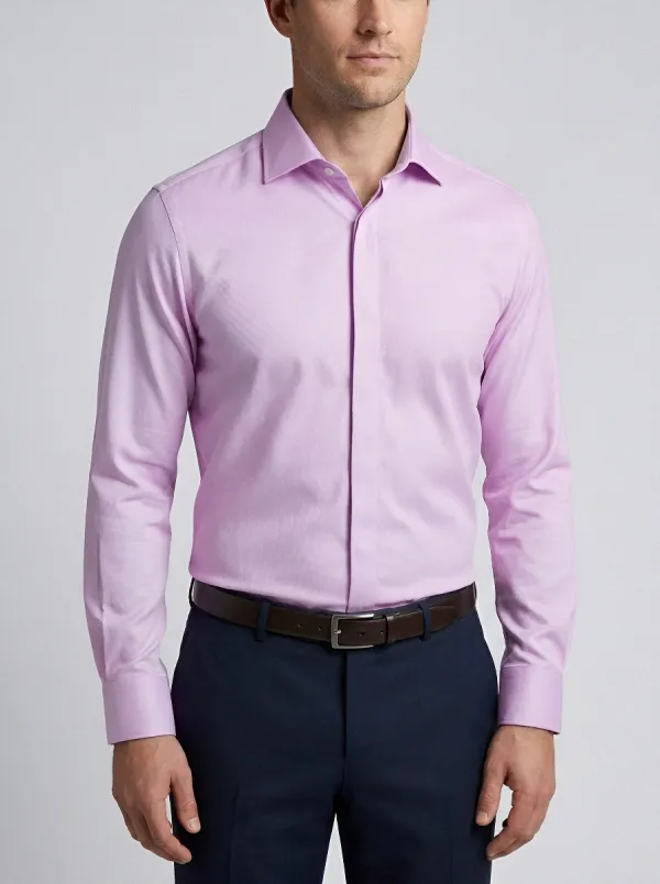 Men's Light Blue Micro-Texture Dress Shirt