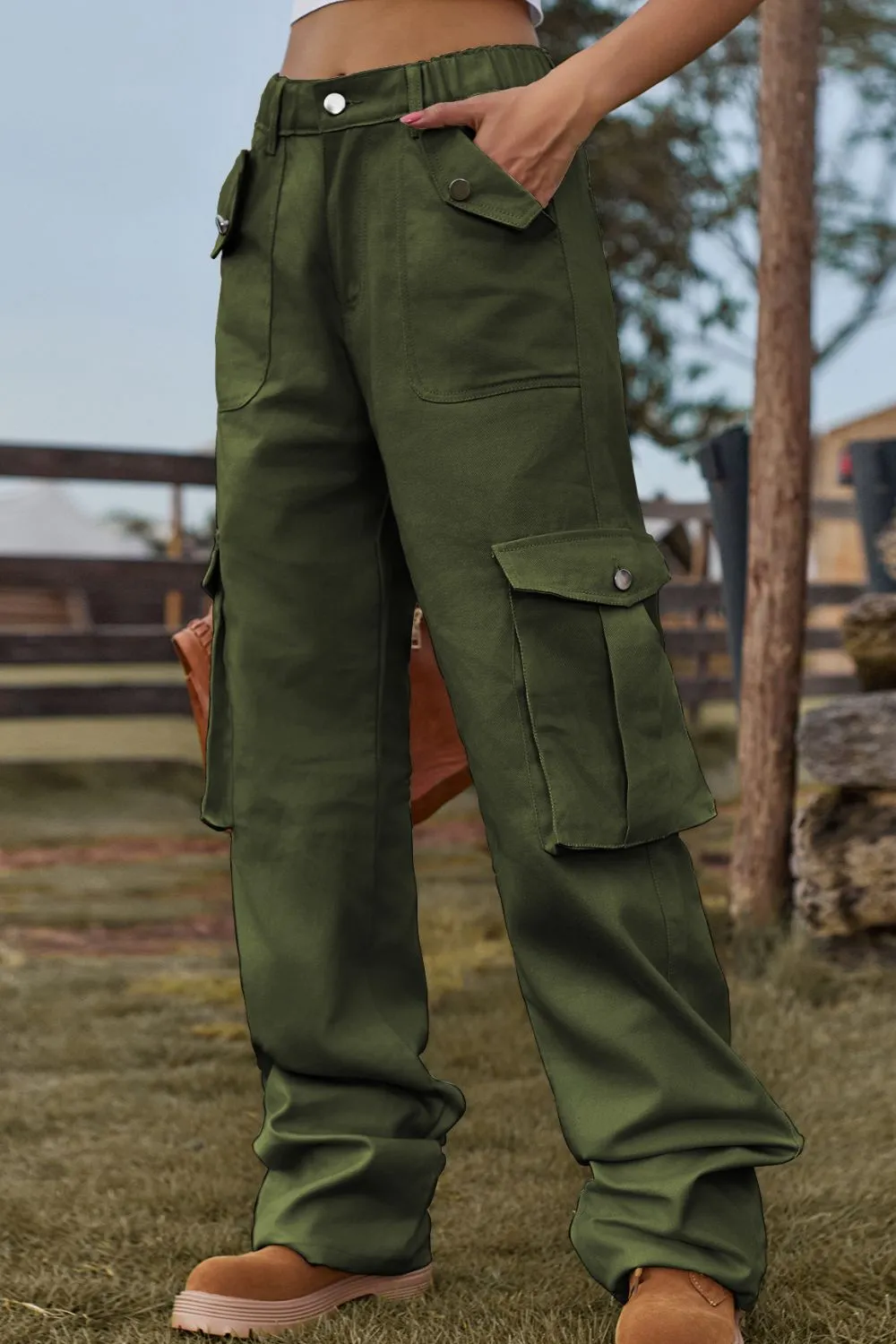 Loose Fit Long Jeans With Pockets