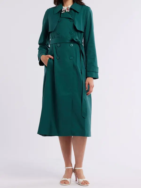 maria long sleeve high neck swing mini dress Maria Long-Sleeve High-Neck Swing Mini Dress