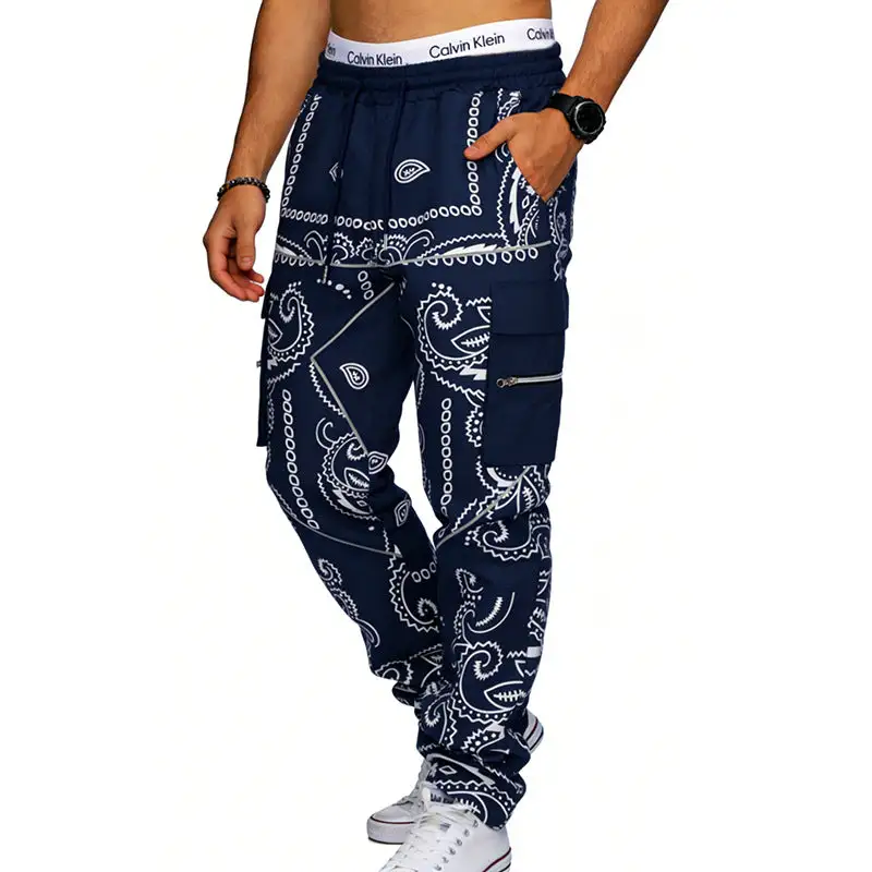 Men's Cargo Jogging Pants Waistband Pockets Cargo Pants