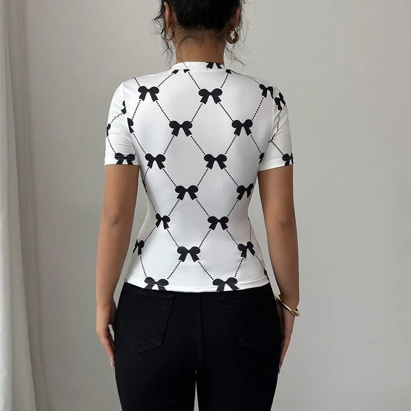 Smooth Elastic Short Sleeve Tee