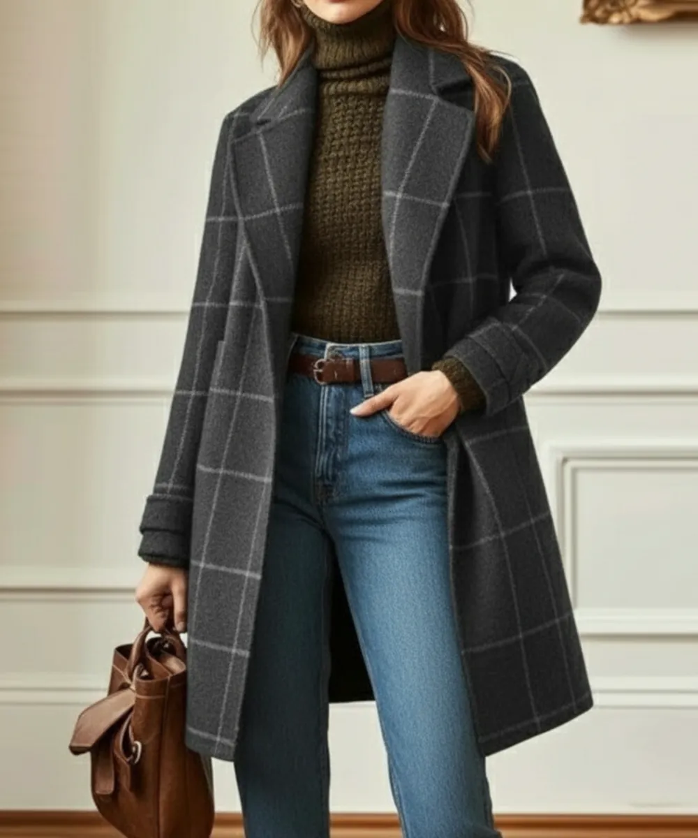 Wool Check Coat