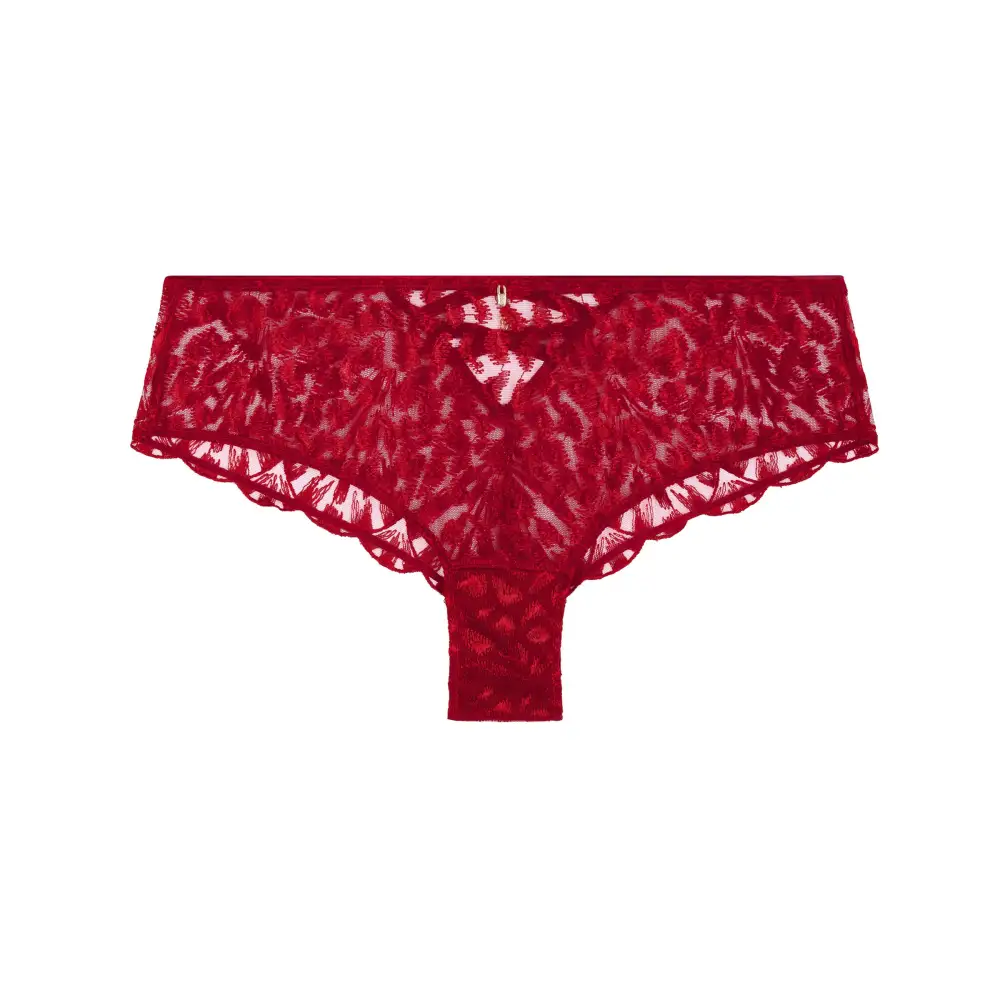 Women's Elastic Waistband Cotton Gusset Embroidery Cotton Cutout Detail Shimmer Detail Stretch Fit Boxer Panty