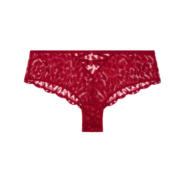 Women's Elastic Waistband Cotton Gusset Embroidery Cotton Cutout Detail Shimmer Detail Stretch Fit Boxer Panty