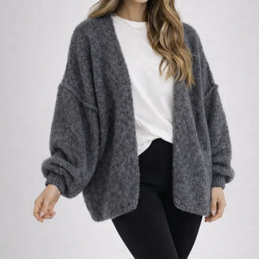 Modern Alpaca Wool Oversized Longline Cardigan