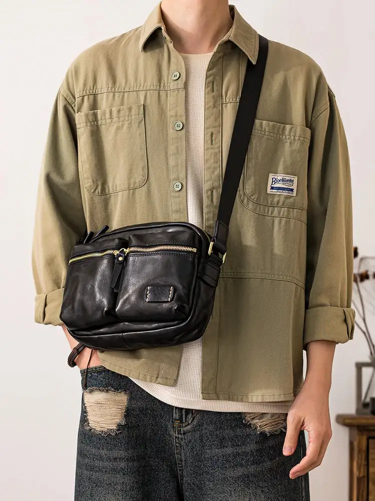 Men’s Genuine Leather Satchel Bag – Soft Structured Work, Travel & Weekend Tote