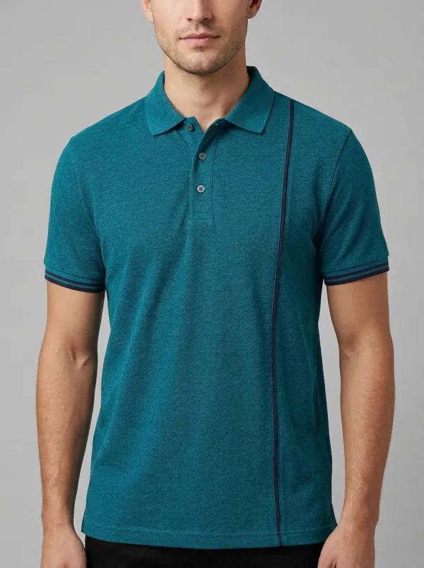 Men's Casual Minimalist Vertical Stripe Printed Polo Shirt