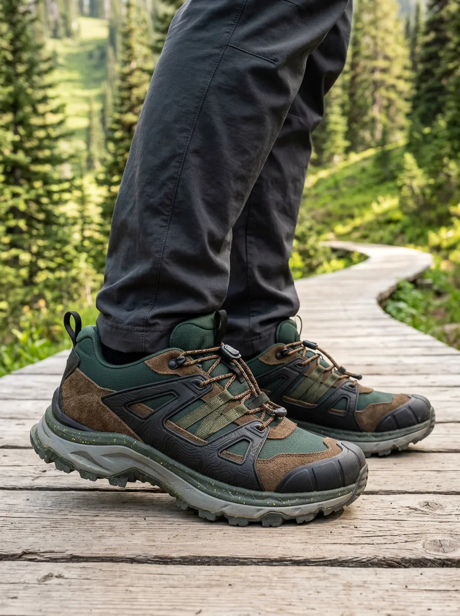 Men's Hiking Outdoor Enthusiast Topographic Printed Shoes