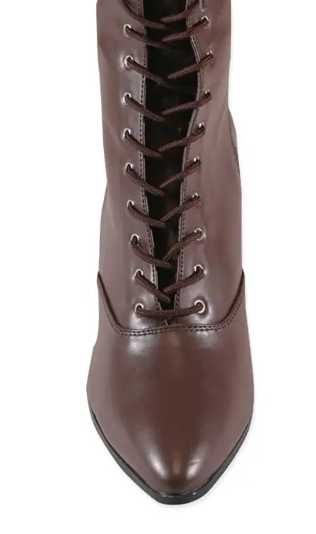 Women's Classic Stable Lace Up Faux Leather Ankle Boots