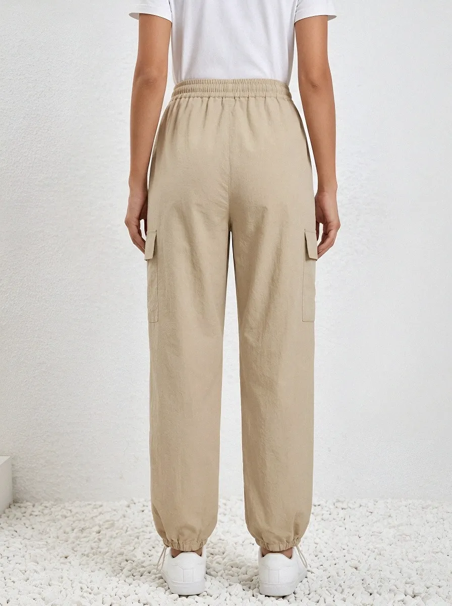 Women's Drawstring Cuffed Utility Cargo Joggers