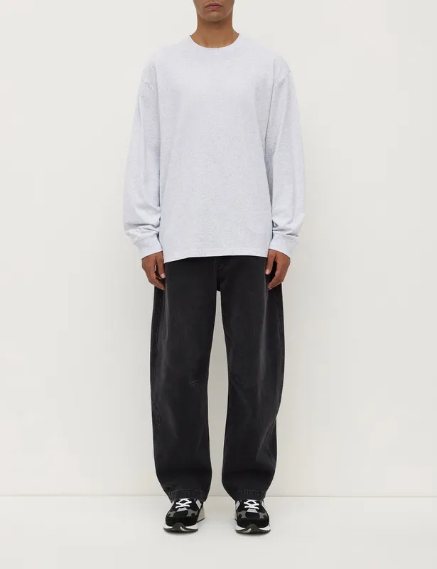 Faded Black Barrel Leg Jeans