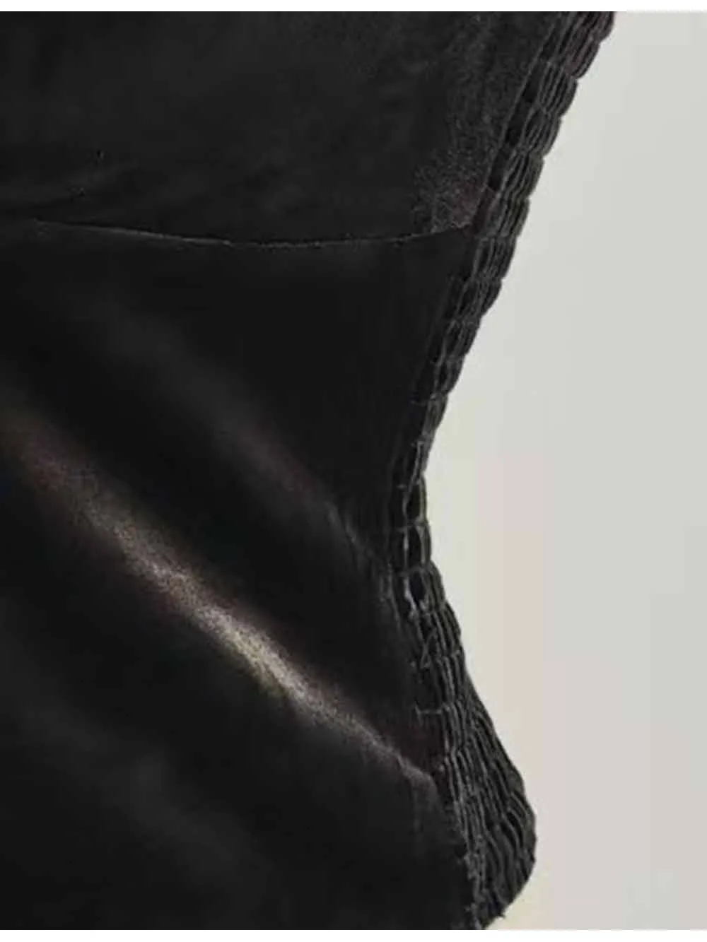 Velvet V Neck Corset Sheer Lace Panel Cami Top