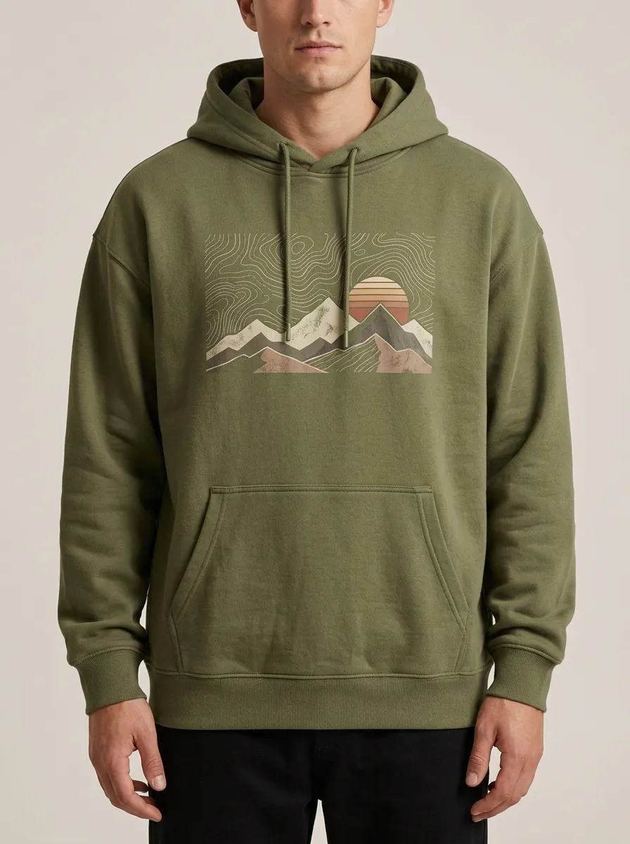 Men's Mountain Landscape Graphic Hoodie