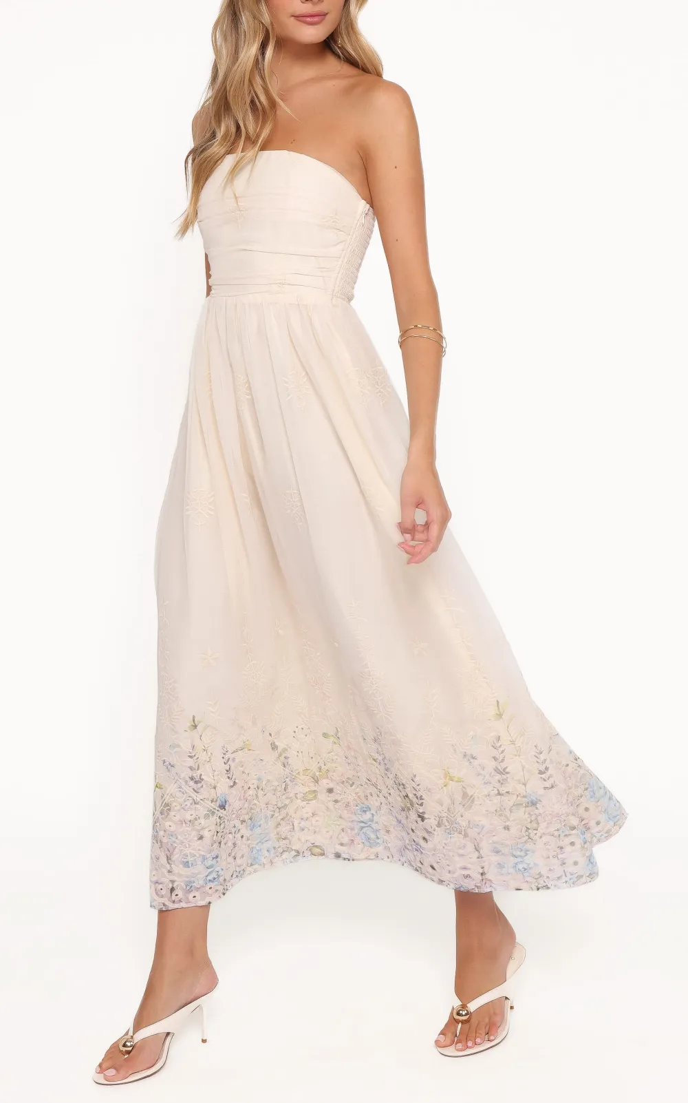 Floral Straight Neck Maxi Dress
