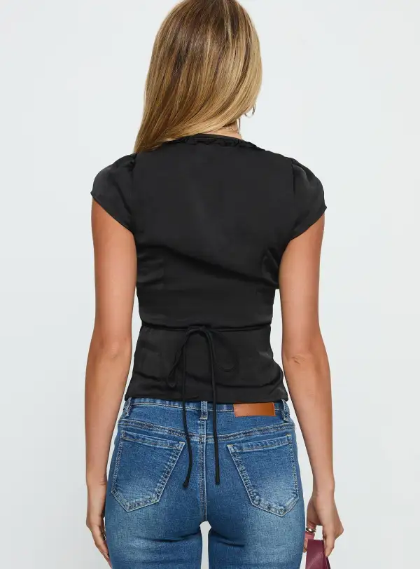 Ruffle Detail Ruched Women's Blouse