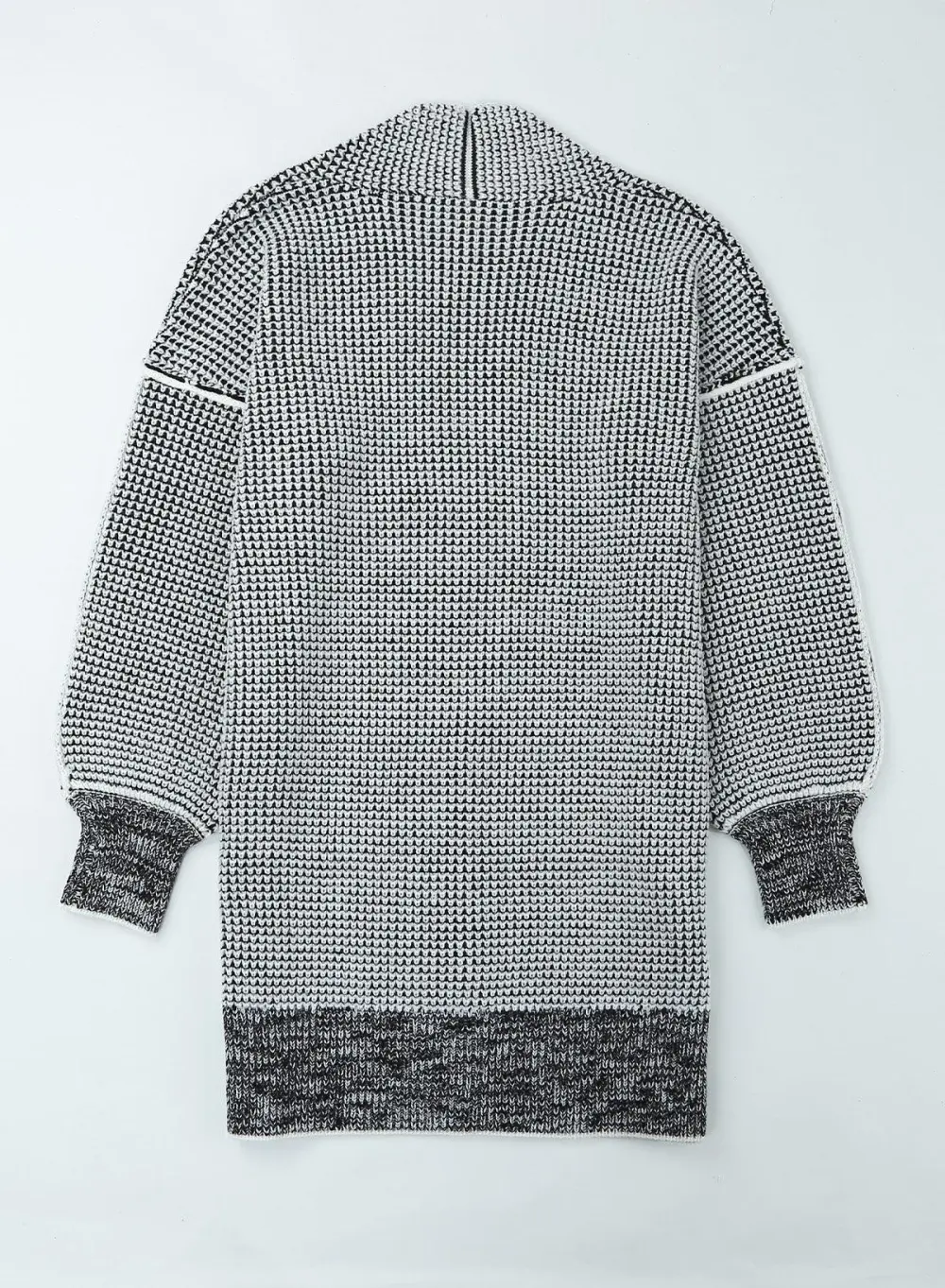 Heathered Open-Front Longline Cardigan