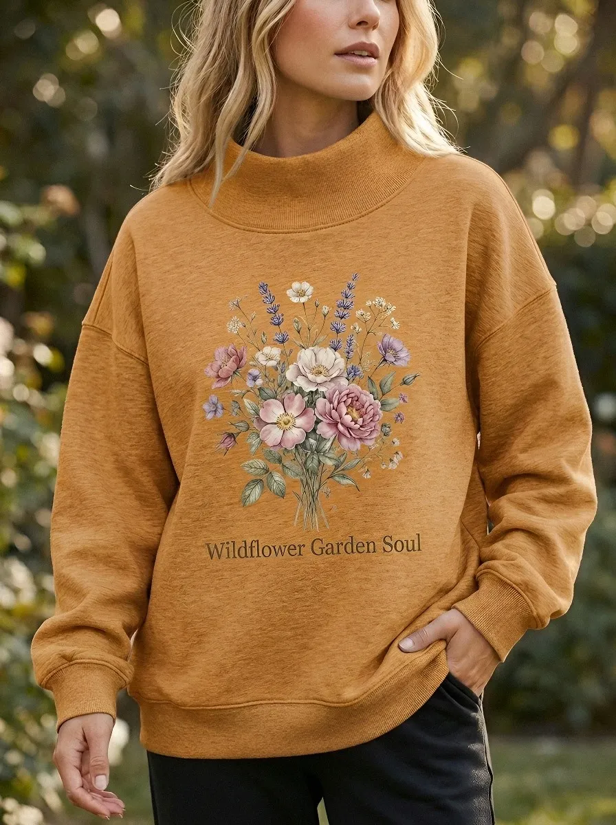 Wildflower Garden Soul Floral Casual Hoodie Sweatshirt