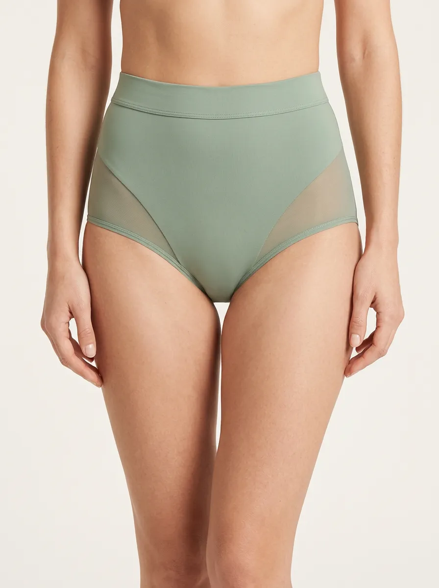 Everyday High-Waisted Mesh-Panel Briefs